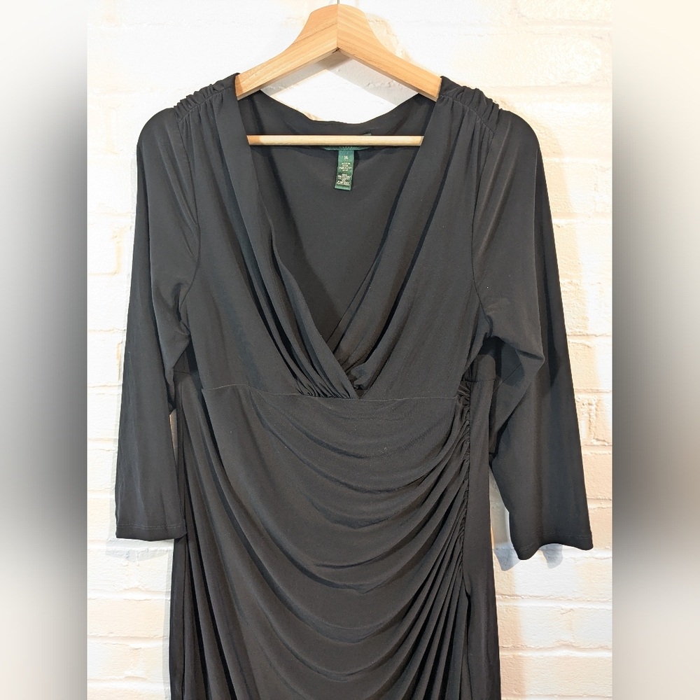 Elegant Black Draped Dress